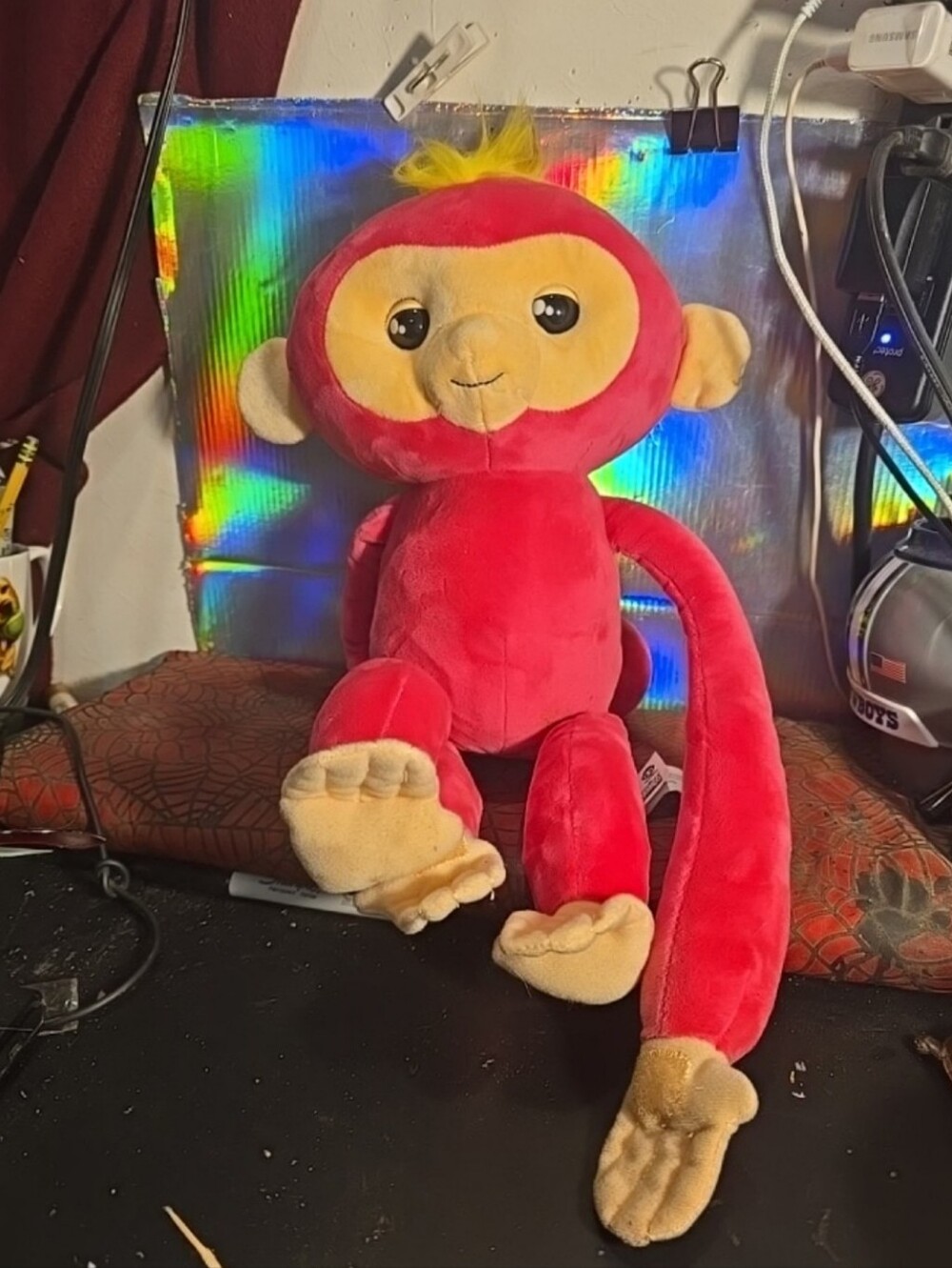 060426 Fingerlings Interactive Audio Moving Eyes  Pink Monkey Plush WowWee  19"